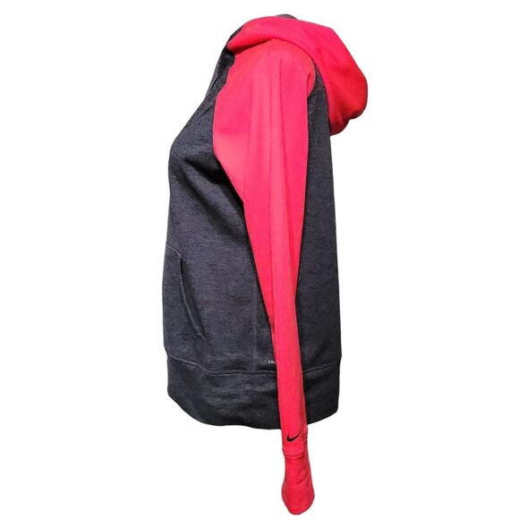 Nike Womens Sweater Adult Medium Gray Pink Hoodie Swoosh Pullover Casual Ladies - Picture 2 of 9